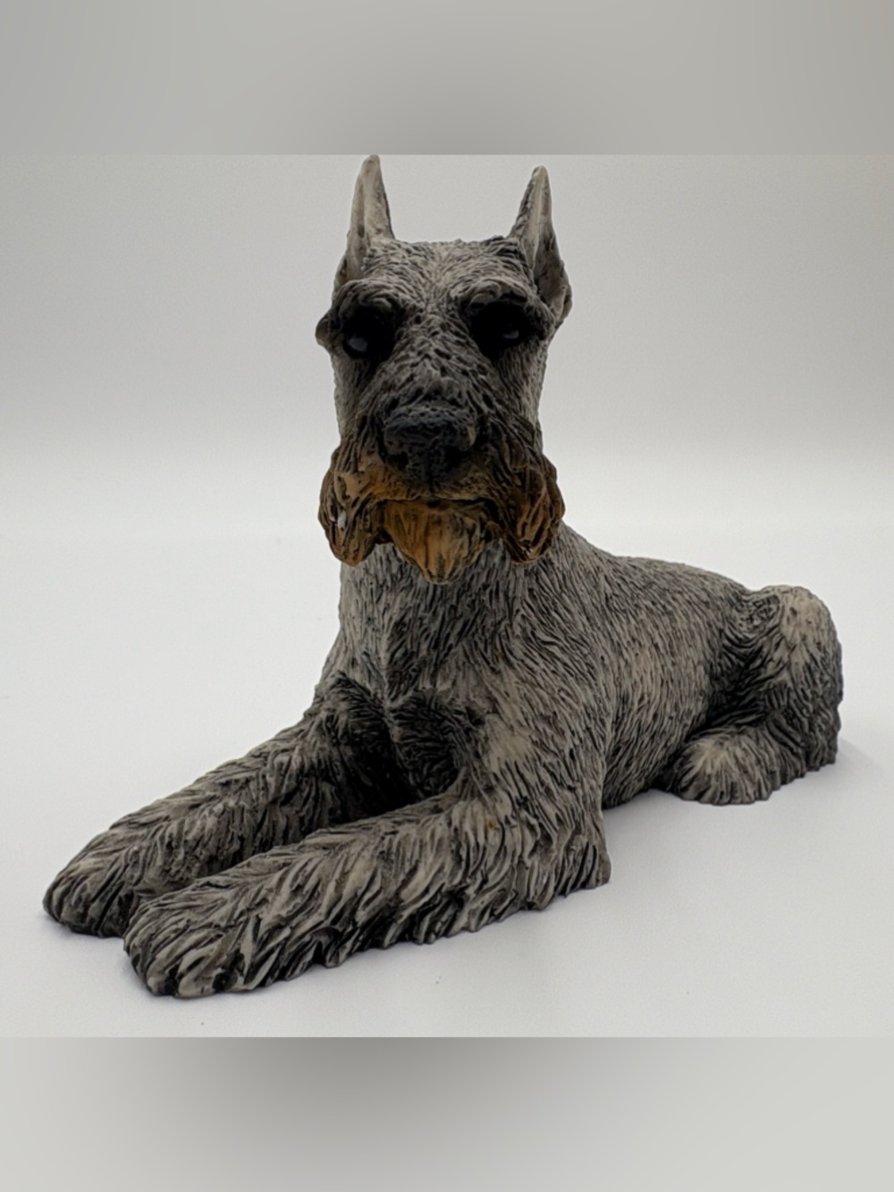 Vintage Castagna‎ Schnauzer Dog Figurine 1988 Italy Realistic 6"